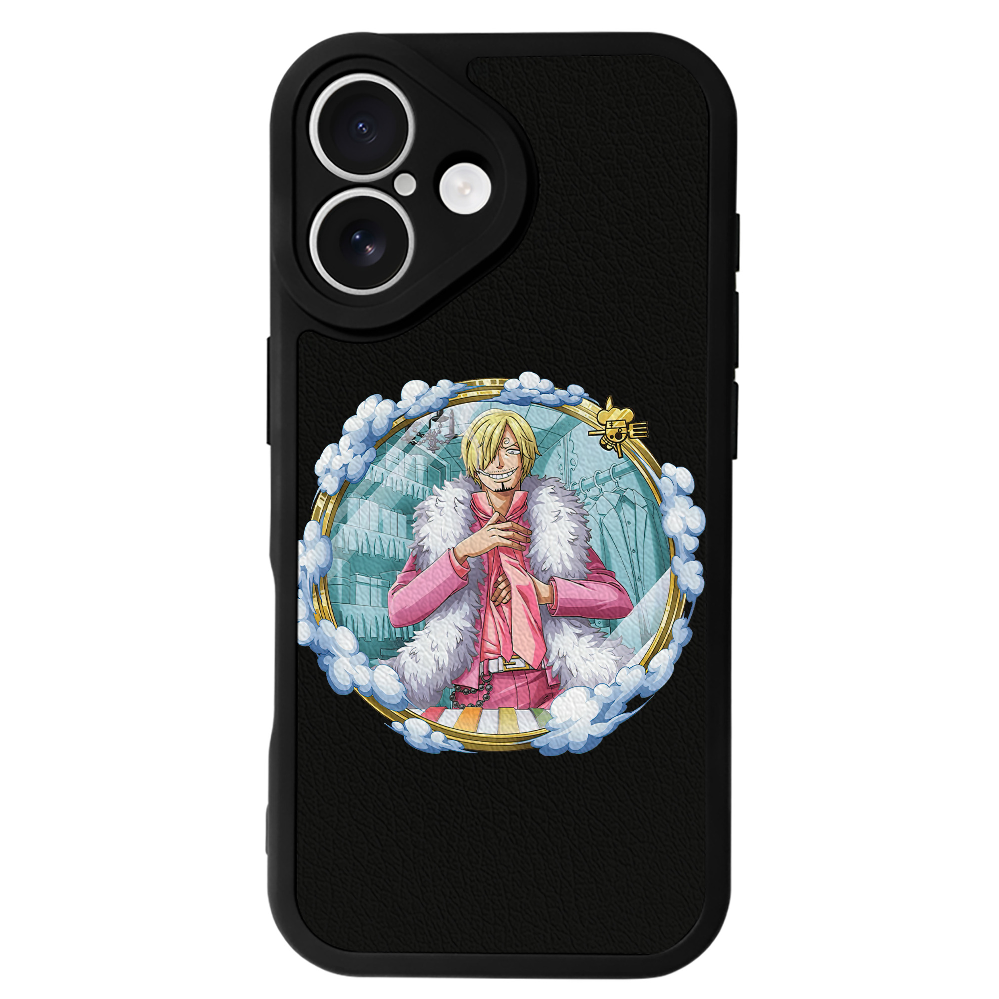 （画像用） ワンピース サンジ ONE PIECE Sanji 【iPhone 16シリーズ対応】シリコンスマホケース（レザー調） 材質：シリコン